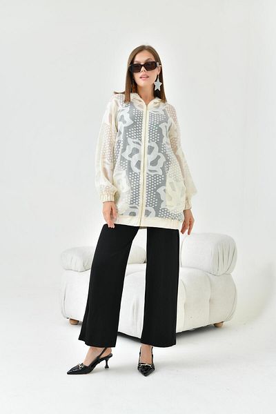 FTZ WOMEN Șapcă jacquard decupată pentru femei Bege - 30845