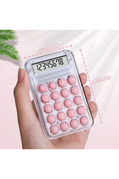 UĞURDAN Pembe Tuşlu Mini Cep Dijital Hesap Makinesi