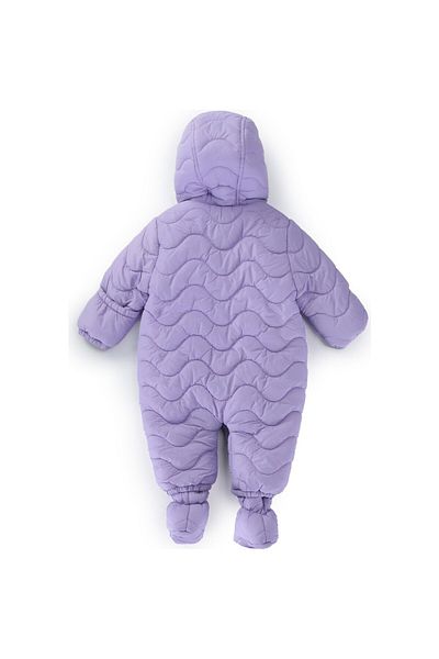 MDM Quilted Zippered Snap Inner Lining Furry Hooded Winter Baby Girl Astronaut Jumpsuit Cosmonaut Coat