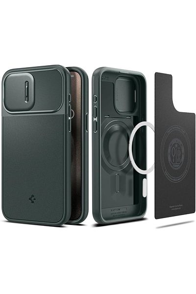 maxstrox جراب Shopmxs لهاتف iPhone 15 Pro مزود بدرع بصري MagFit MagSafe باللون الأخضر الهاوي - ACS06739 StarDesin