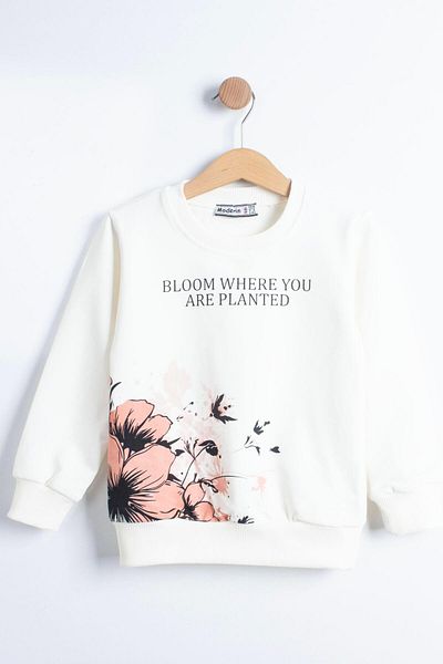TRENDİMİZBİR Κορίτσια Flower Detailed Bloom Where Written Εποχιακό σετ από κάτω προς τα πάνω