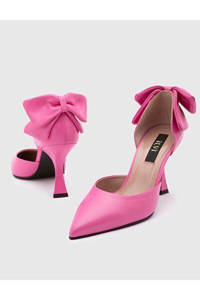 İLVİ Javadd Genuine Leather Women's Pink Heeled Sandals