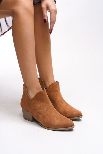 Riccon Tan Suede Ghimzekh γυναικείες μπότες - 00125030