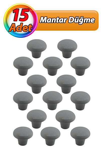 GLASWEN 15 Adet Sert Plastik Mantar Düğme Kulp Gri Dolap Mobilya Mutfak Dolab...