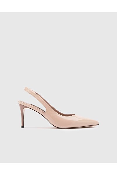 İLVİ Kamballa Hakiki Rugan Deri Kadın Vizon Topuklu Sandalet