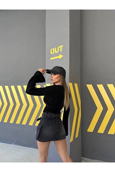 cropgezegeni Women's Madonna Collar Knitwear Cardigan Double Zipper Short Car...