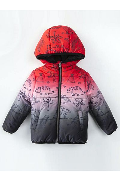 MDM Cute Fleece Hooded Inflatable Coat for Baby Boy - Dinosaur Printed with Pockets