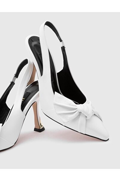 İLVİ Gymea Hakiki Deri Kadın Beyaz Topuklu Sandalet