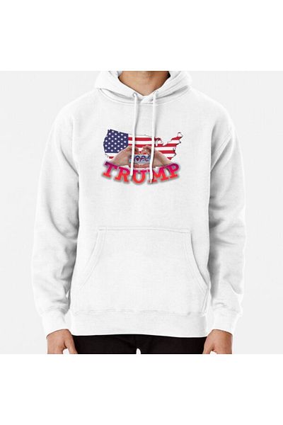 THEWERT Hanorac imprimat unisex Trump 2024, face America Great Again