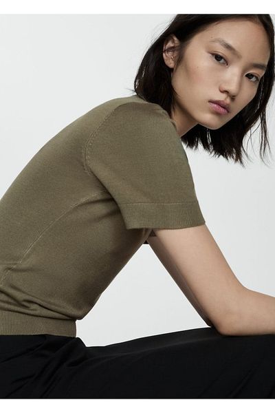 MANGO Woman Short Sleeve Thin Knitwear Sweater