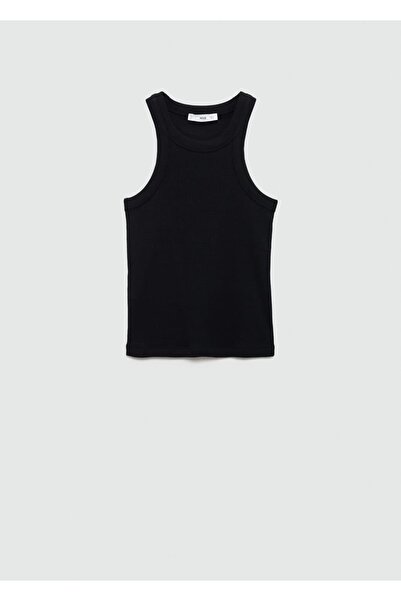 MANGO Woman Lastik örgü pamuklu bluz