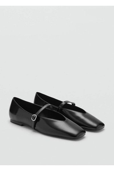 MANGO Woman Ballerinas with Jewelry and Tie Detail