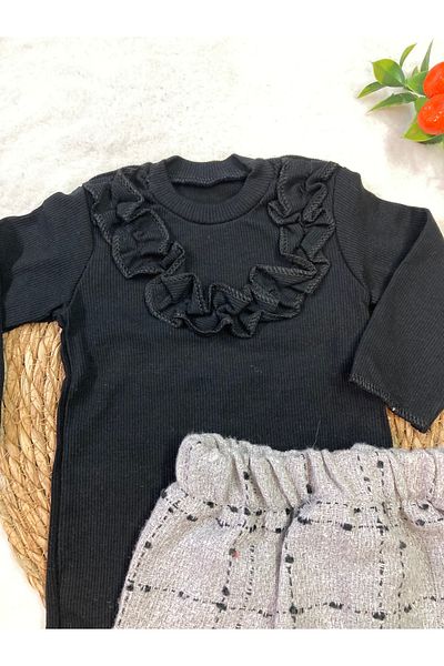ESES BEBE Baby Black Scrambles Skirt-Bluz Set Set