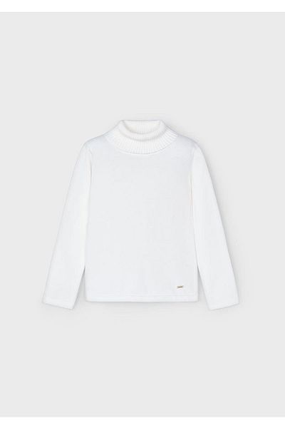 MAYORAL Winter Girl's Turtleneck Knitted Sweater - Ecru