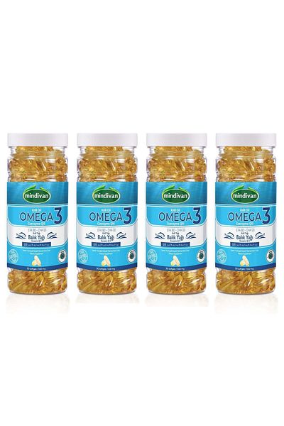 Mindivan Omega 3 and Coenzyme Q10 Krill Oil - 1330 Mg 90 Softgels X4 Pieces