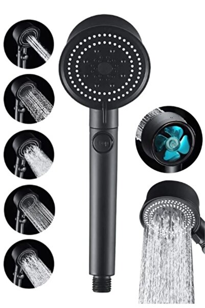 Ahlez Turbo Fan Pervaneli 5 Fonksiyonlu Su Tasarruflu Duş Başlığı Pervaneli T...