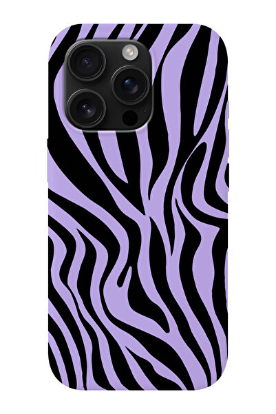 shoptocase iPhone 16 PRO MAX Uyumlu Zebra Desenli İçi Süet Silikon Telefon Kı...