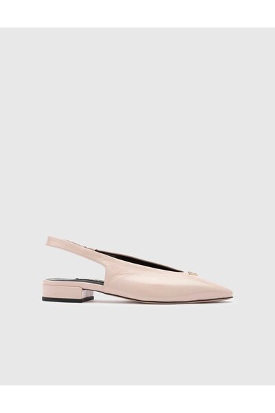 İLVİ Lowanna Genuine Wrinkled Patent Leather Women's Beige Sandals