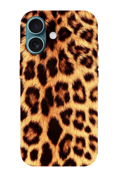 shoptocase iPhone 16 PLUS Uyumlu Leopar HD Desenli İçi Süet Silikon Telefon K...