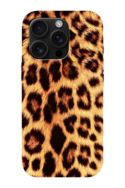 shoptocase iPhone 16 PRO MAX Uyumlu Leopar HD Desenli İçi Süet Silikon Telefo...