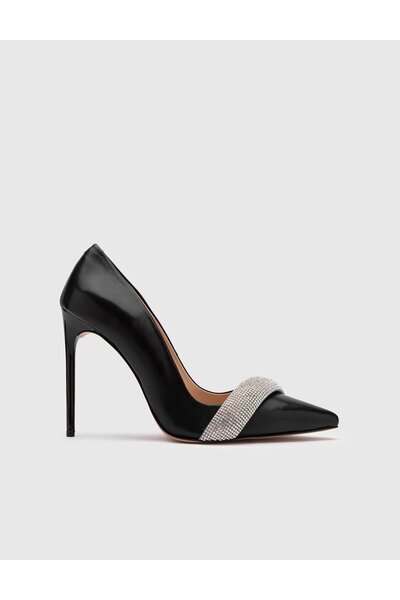 İLVİ Ulla Genuine Leather Women's Black Stiletto