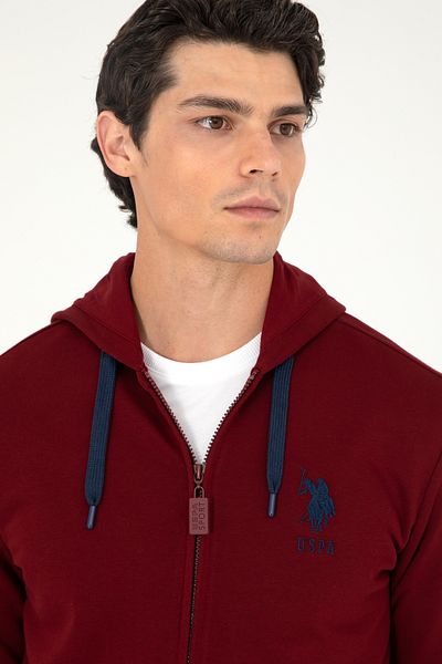 U.S. Polo Assn. سويت شيرت رجالي باللون العنابي 50289028 -VR014