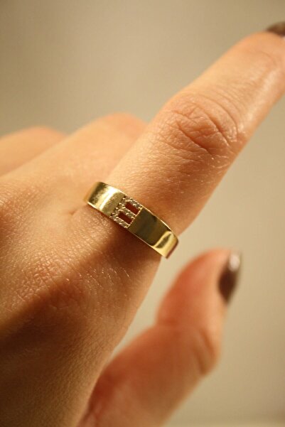 Yenigün Kuyumculuk 14 Ayar Altın Kadın E Harfli Taşlı Yüzük