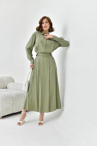 FTZ WOMEN Women's Modal Skirt Suit Khaki 30714