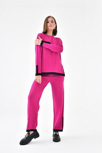 FTZ WOMEN Žensko odelo sa prugama i detaljima, dvostruko, fuksija 20631