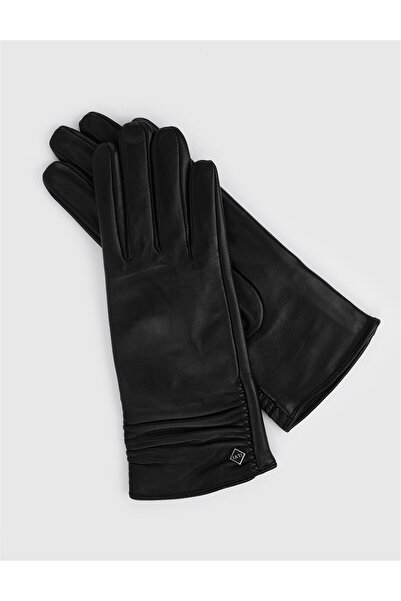 İLVİ Grethe Kadın Hakiki Deri Eldiven Siyah