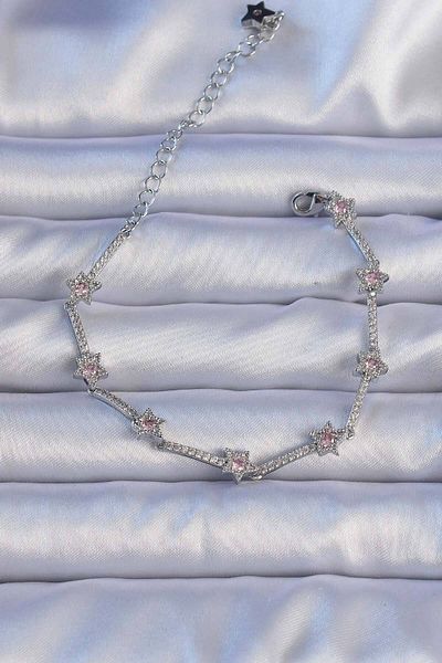 Clariss Vip Series Brass Silver Color Zircon Stone Halley Star Model Bracelet