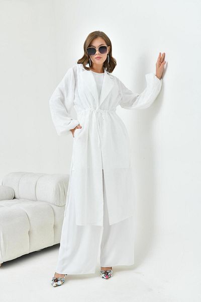 FTZ WOMEN Ecru Women's Cut-Jacquard Triple Suit 30847