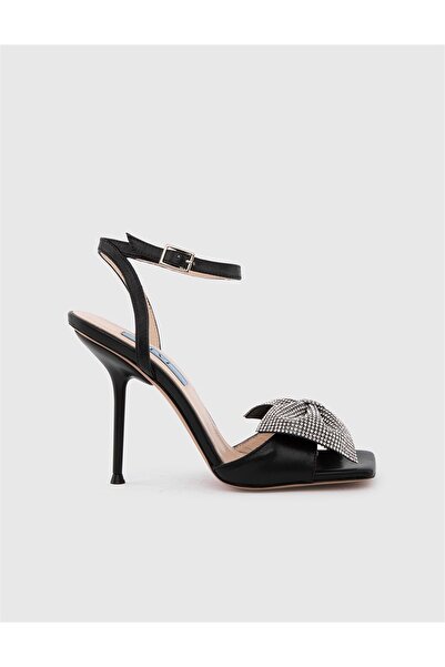 İLVİ Sandale cu toc negru pentru femei Mesonero din piele naturală