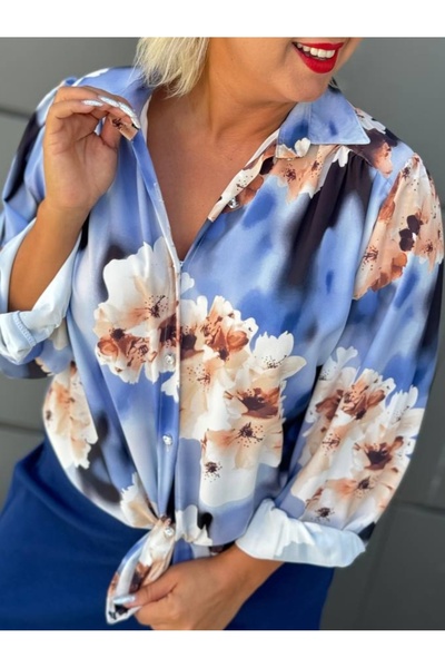 SehaModa Desenli Saten Gömlek