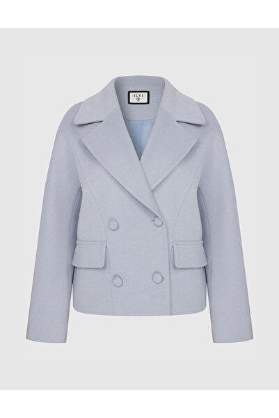 İLVİ Eitan Kadın Kaşmir Kaban Mavi