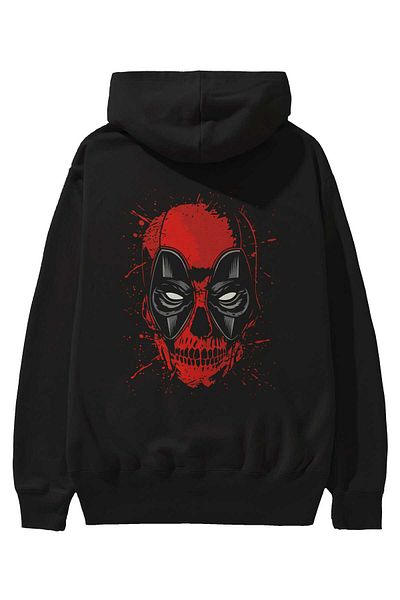 Ankhises Deadpool 3 - Hanorac negru supradimensionat cu glugă pentru bărbați și femei