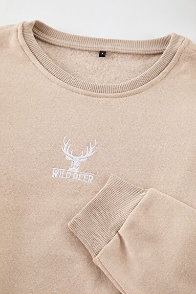 Trendyol Collection Hanorac cu decolteu rotund cu broderie de animale - TMNAW24SW00169