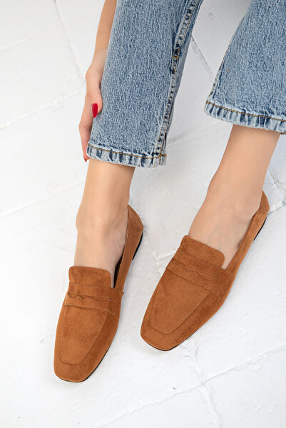 SOHO Tan Suede Women's Ballerinas - 19674 Model