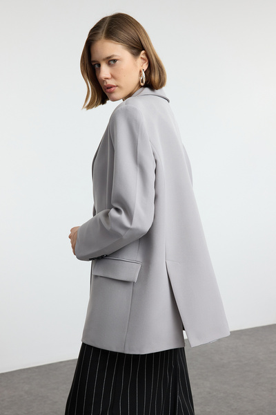 Trendyol Collection Extra Oversize Gray Blazer Jacket - Twoaw24Bc00107
