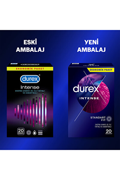 Durex Intense Uyarıcı Jelli Ve Tırtıklı Prezervatif 20'li