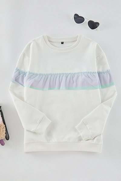 TRENDYOLKIDS Girl's Ecru Knitted Sweatshirt - Tkdaw25Sw00021