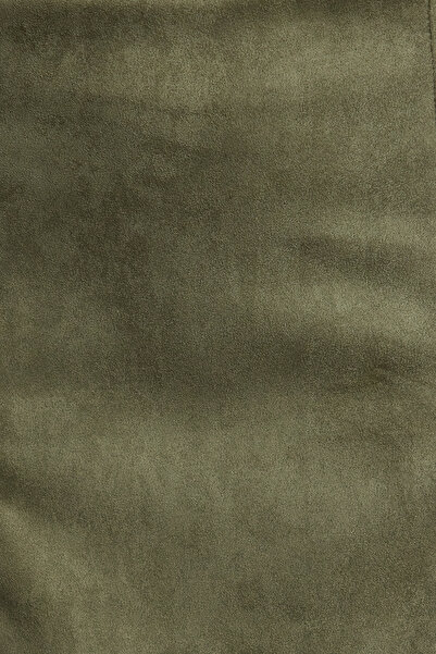 Trendyol Collection Khaki velúr szövet A-vonalú mini hosszúságú szövött szoknya TWOAW25ET00117