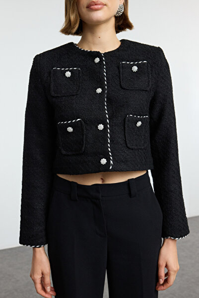 Trendyol Collection Черно ограничено издание на яке TWOAW24CE00122