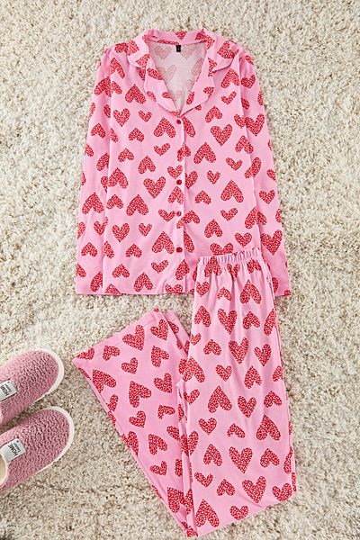 Trendyol Collection Rosa gestricktes Pyjama-Set mit Leopardenmuster – 100 % Baumwolle THMAW25PT00142