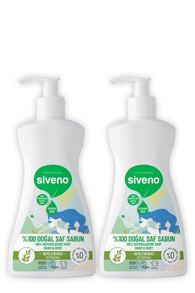 Siveno 100% Natural Liquid Castile Soap with Olive Oil Intensive Moisturizing Purifying Vegan 300 ml