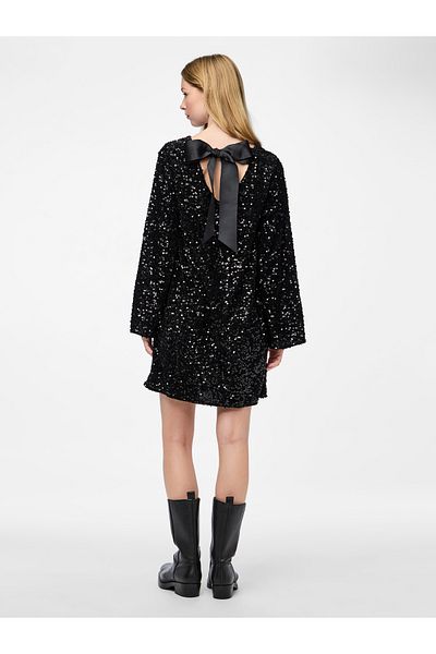 PIECES Pckam Ls - Jrs Bc Deep Back Bow Dress
