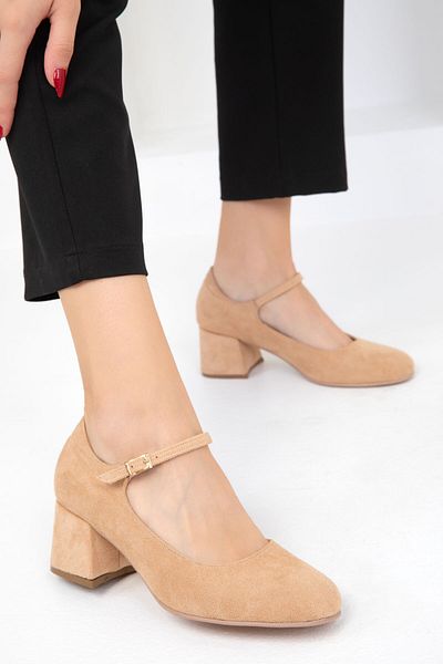 SOHO Nude Wildleder Damen Schuhe mit Absatz - 19672