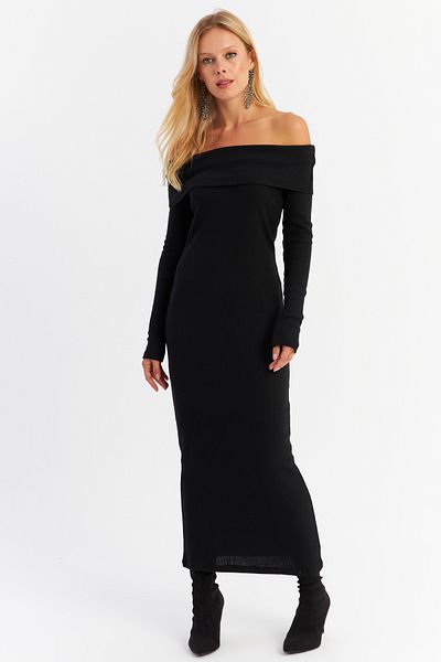 Cool & Sexy Černé dámské šaty s límcem Cmisole Black Madonna - Hol1