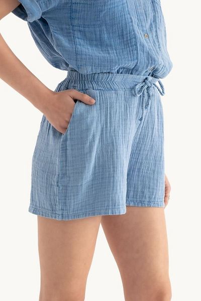 Hiccup Pantaloni scurți cu șireturi din muselină cu talie înaltă
