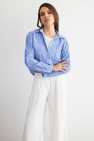 Hiccup Cămașă scurtă cu mânecă lungă, casual, în dungi